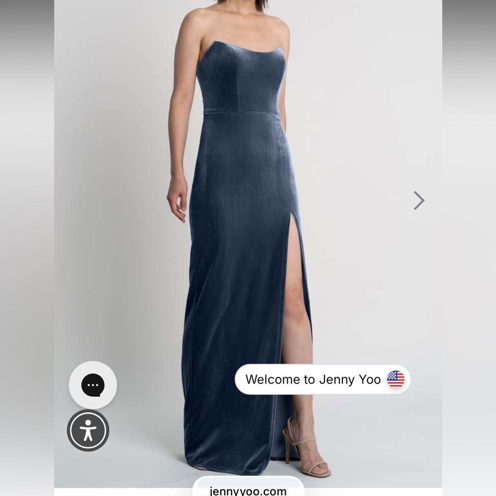 Jenny Yoo BLACK Liliana Velvet Strapless Gown